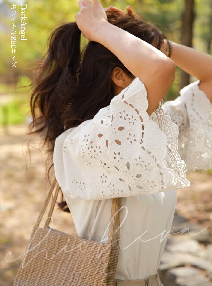 コットンレーススリーブTシャツ