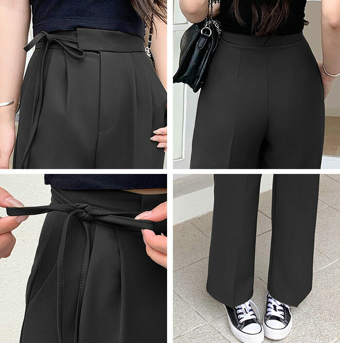 05size | サイドリボンタックワイドパンツ