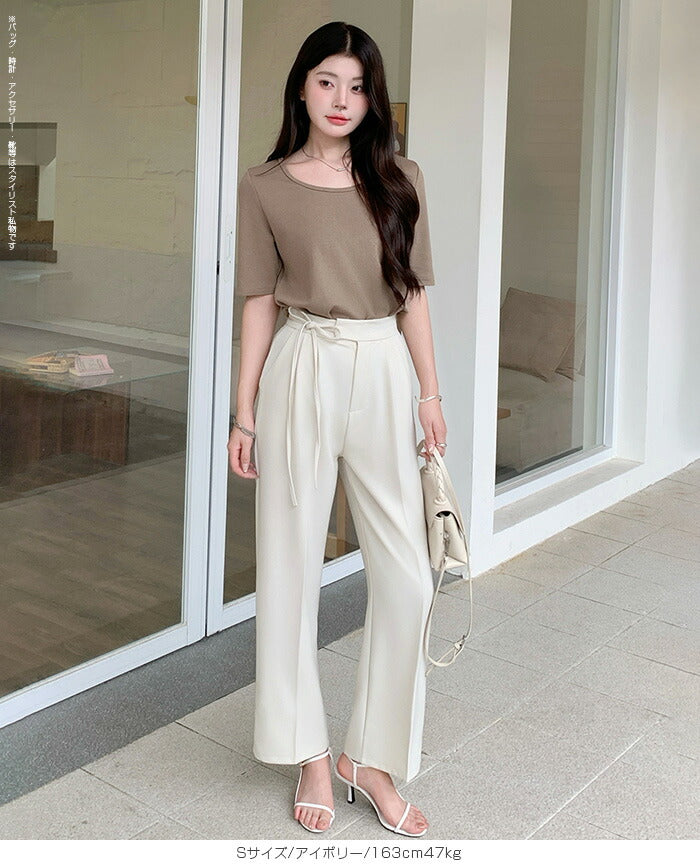 05size | サイドリボンタックワイドパンツ