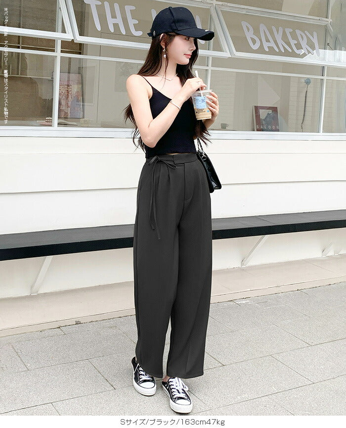 05size | サイドリボンタックワイドパンツ