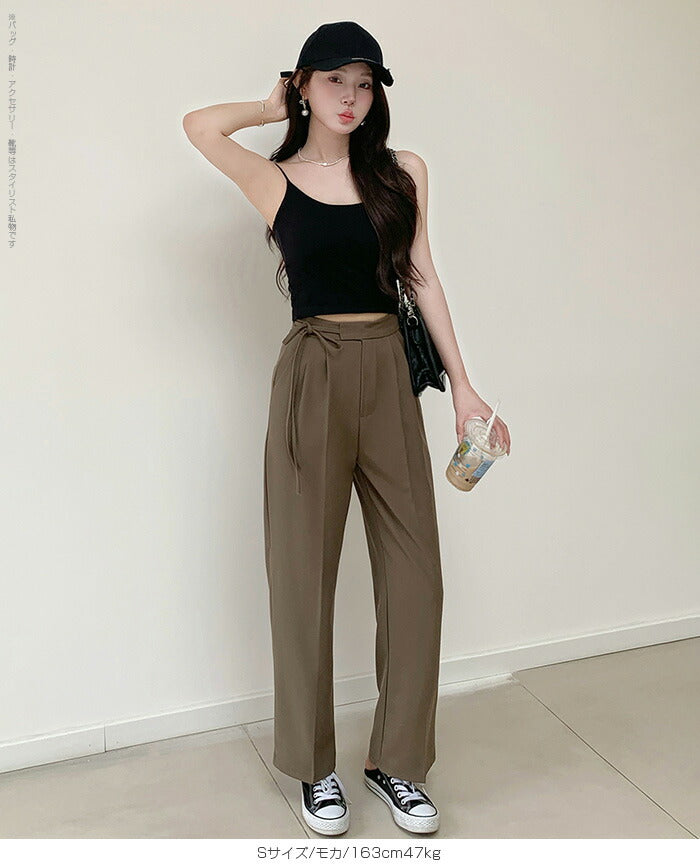 05size | サイドリボンタックワイドパンツ