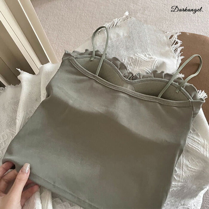 フリルデザインカップ付きキャミソール
