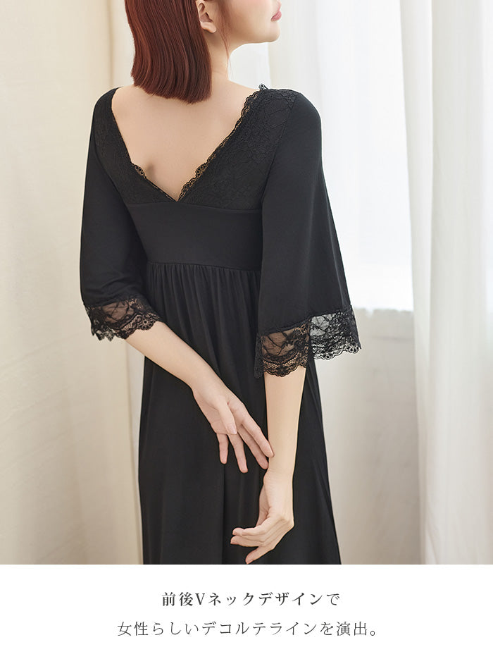 ナイトブラワンピース 長袖 半袖 マキシ丈 ナイトブラ ルームウェア レディース ワンピース ナイトブラ一体型 カップ付き