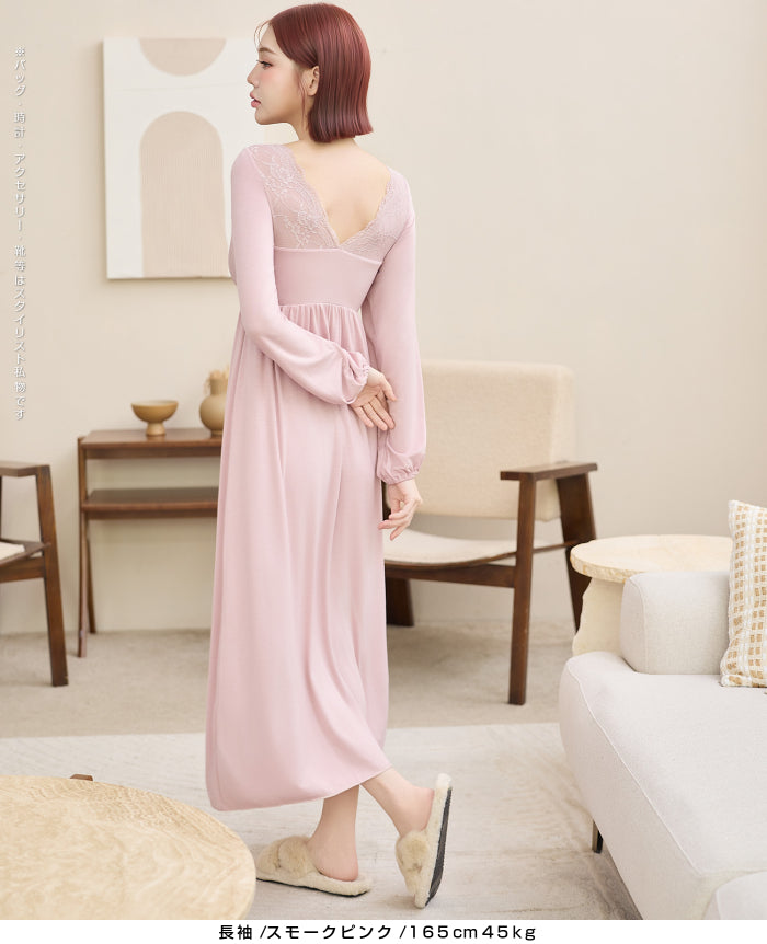 ナイトブラワンピース 長袖 半袖 マキシ丈 ナイトブラ ルームウェア レディース ワンピース ナイトブラ一体型 カップ付き