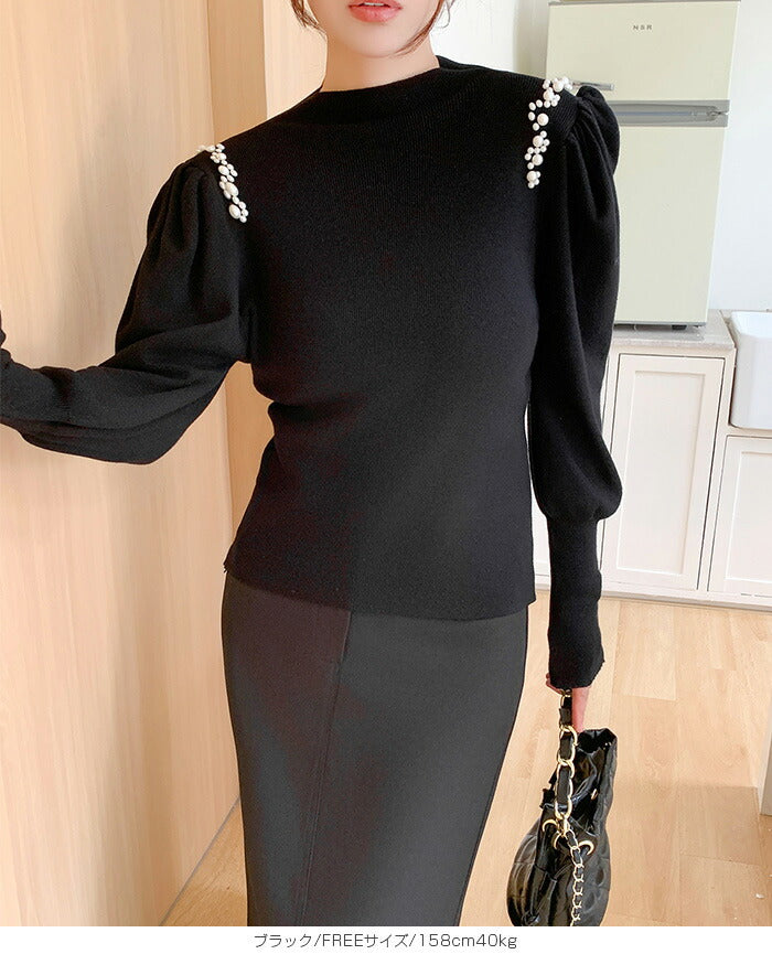 スリーブニットトップス