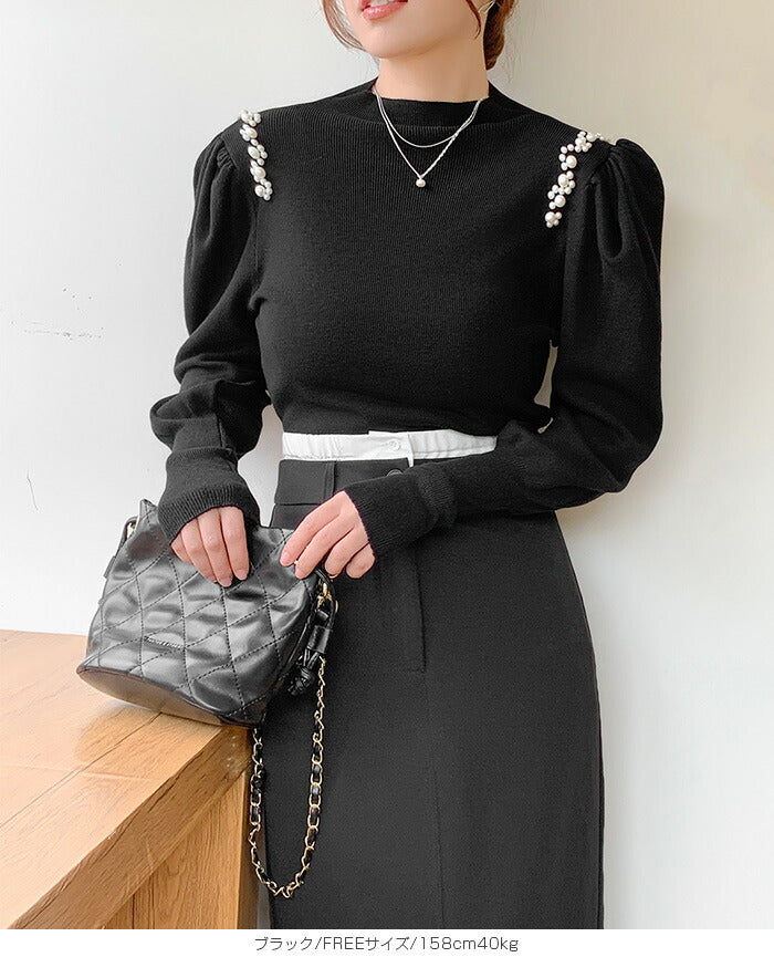 スリーブニットトップス