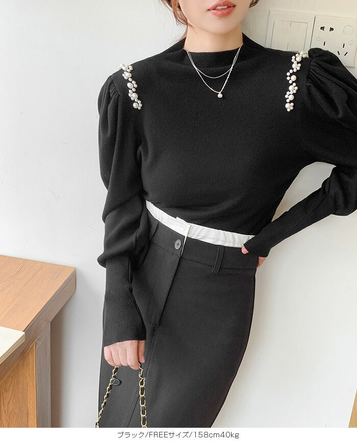 スリーブニットトップス