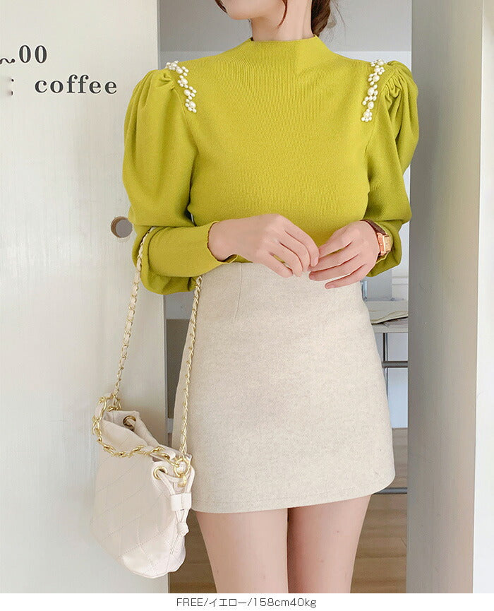 スリーブニットトップス