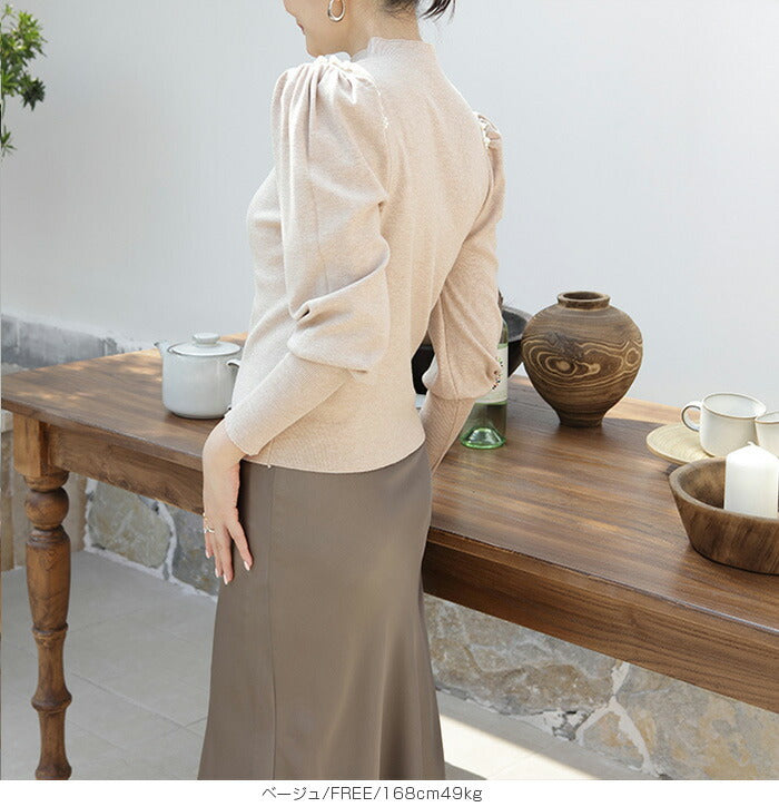 スリーブニットトップス