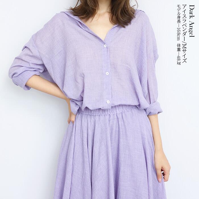 リネンタッチシャツブラウス