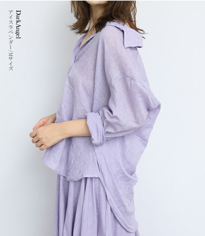 リネンタッチシャツブラウス