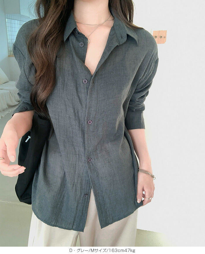 リネンタッチシャツブラウス