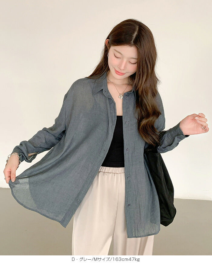 リネンタッチシャツブラウス