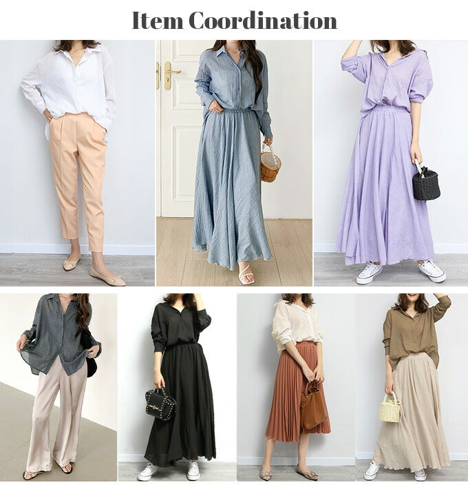 リネンタッチシャツブラウス