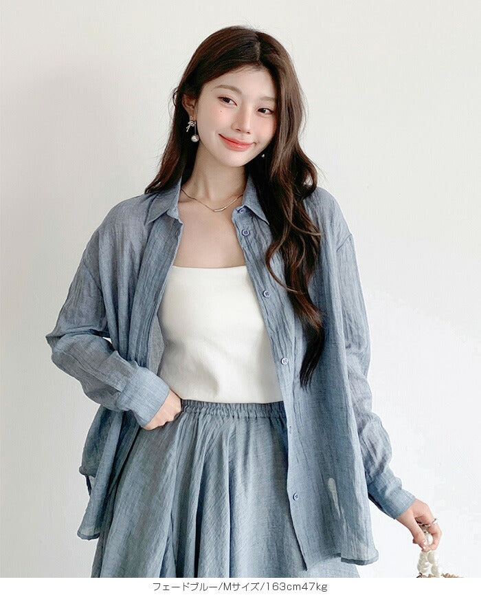 リネンタッチシャツブラウス