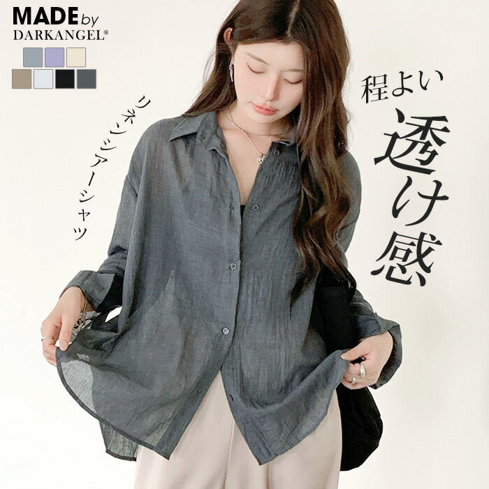 リネンタッチシャツブラウス