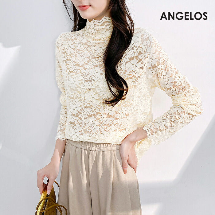 花柄ストレッチ長袖Tシャツ