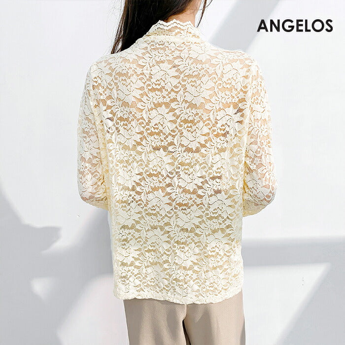 花柄ストレッチ長袖Tシャツ