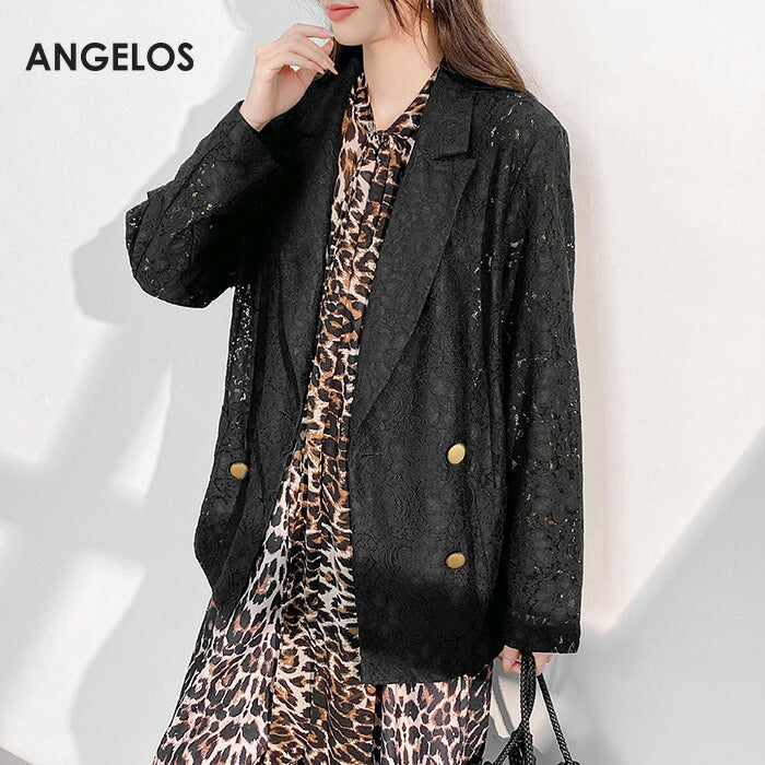 総レースダブルテーラードジャケット