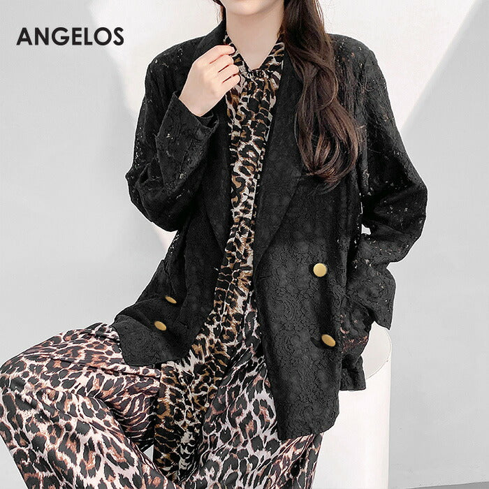 総レースダブルテーラードジャケット