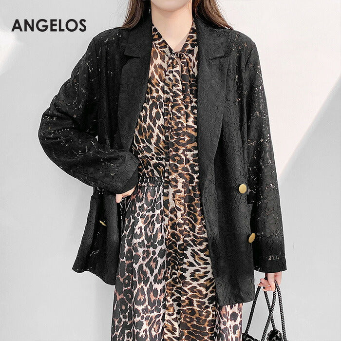 総レースダブルテーラードジャケット