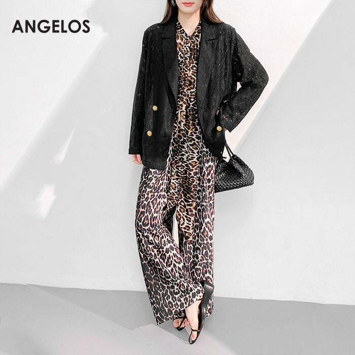 総レースダブルテーラードジャケット