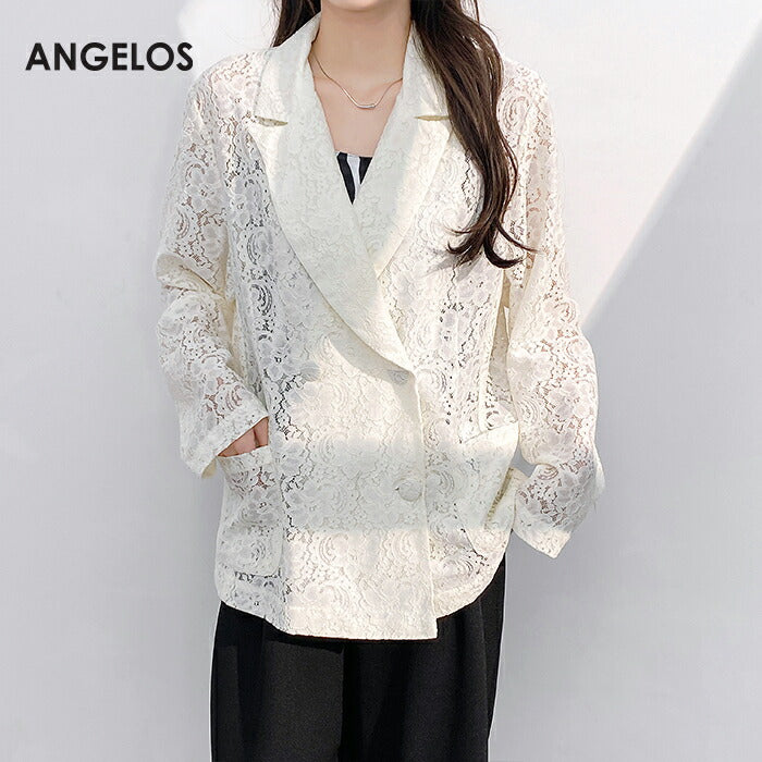 総レースダブルテーラードジャケット