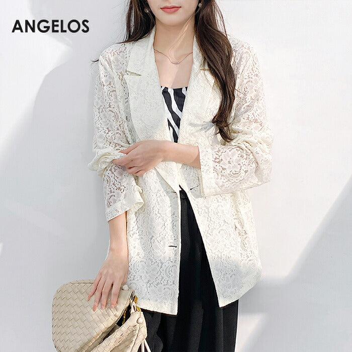 総レースダブルテーラードジャケット