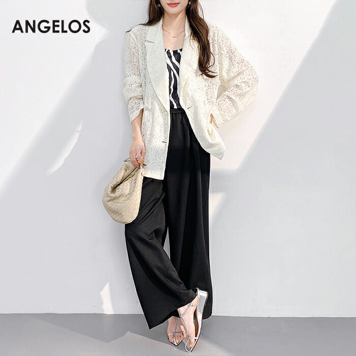 総レースダブルテーラードジャケット