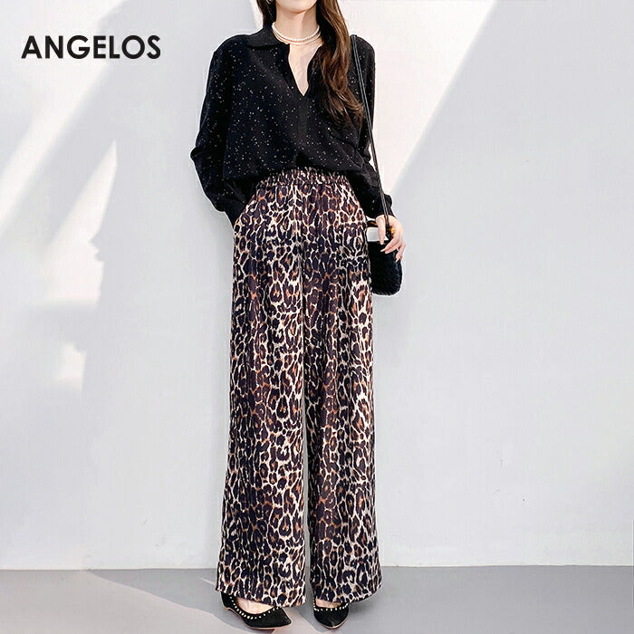 ツイル生地ツータックワイドパンツ