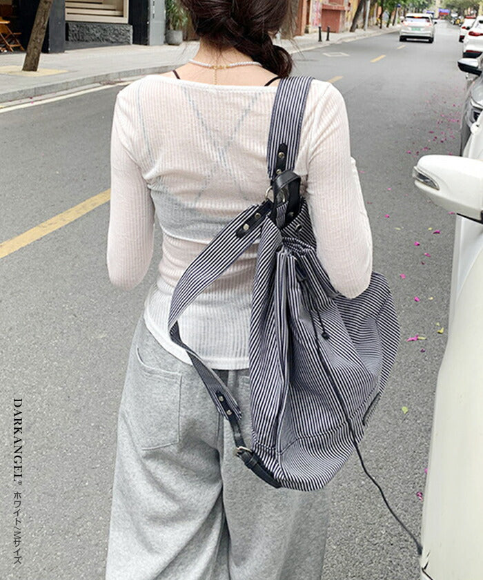 リブシアーヘンリーネックトップス