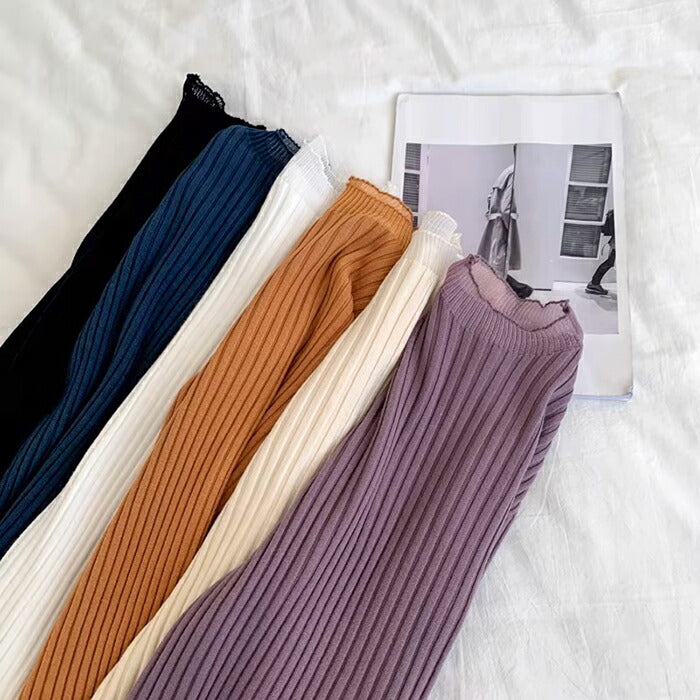 ポイントシアーリブニット