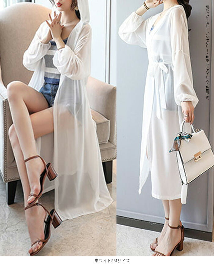 シアーロングカーディガン