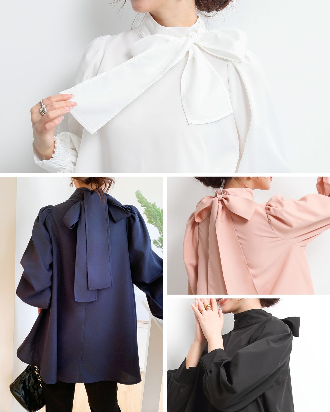 リボンブラウス