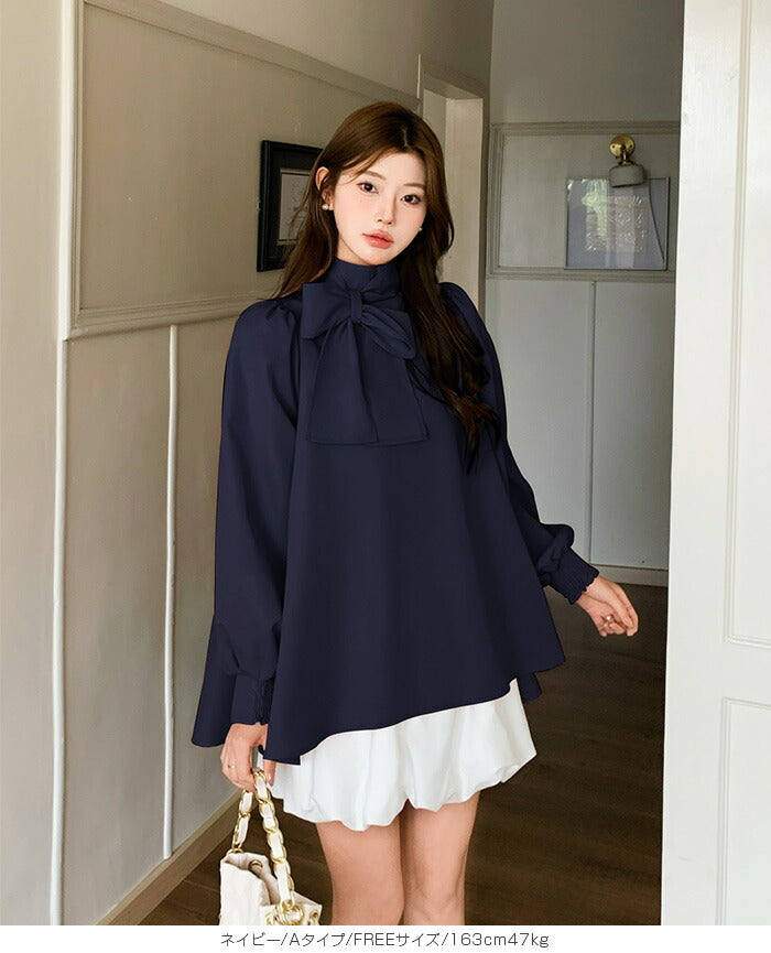 リボンブラウス