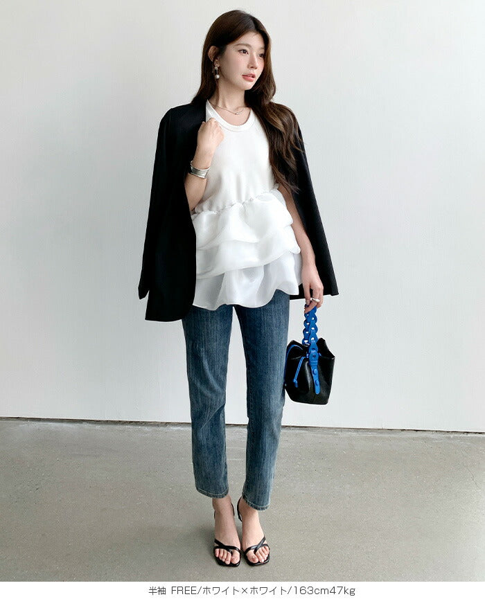 バルーンフリルドッキングトップス