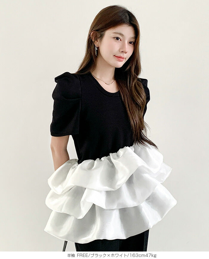 バルーンフリルドッキングトップス