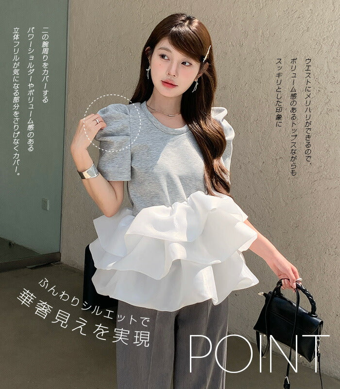 バルーンフリルドッキングトップス