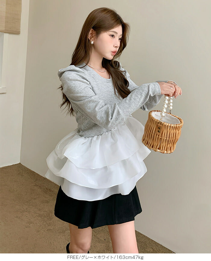 バルーンフリルドッキングトップス