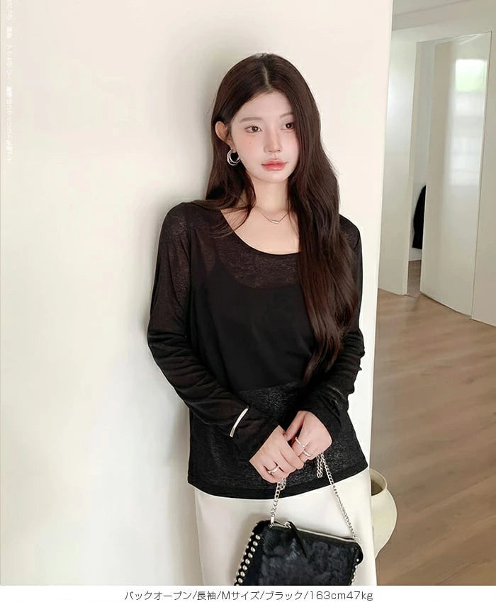 シアーロングスリーブTシャツ