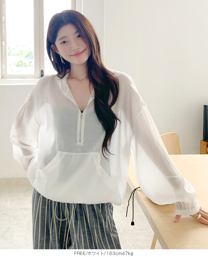 シアーアノラックパーカー