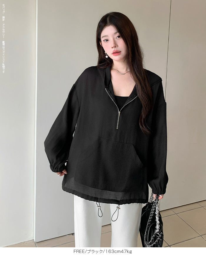 シアーアノラックパーカー