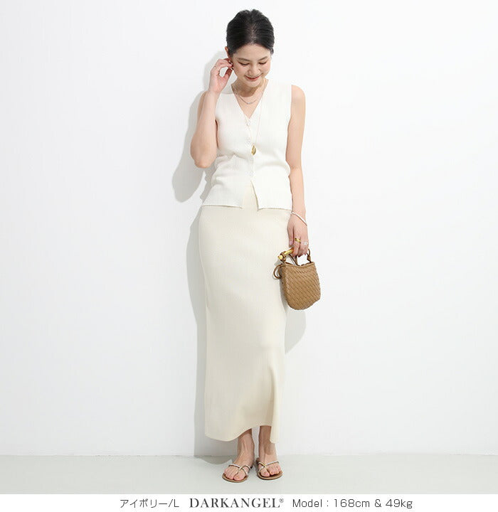 ウォッシャブルニットナロースカート