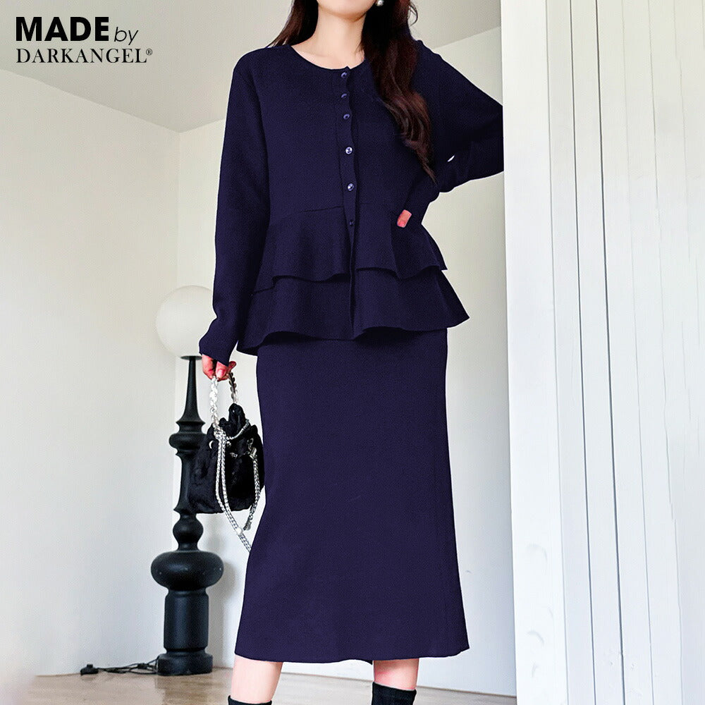 2wayペプラムニットセットアップ