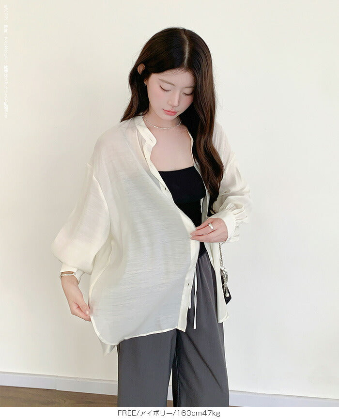 シアーハンドカラーシャツ