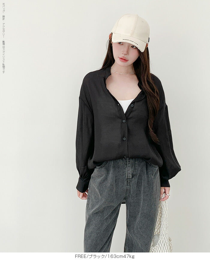 シアーハンドカラーシャツ