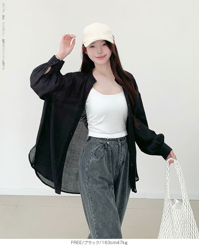 シアーハンドカラーシャツ