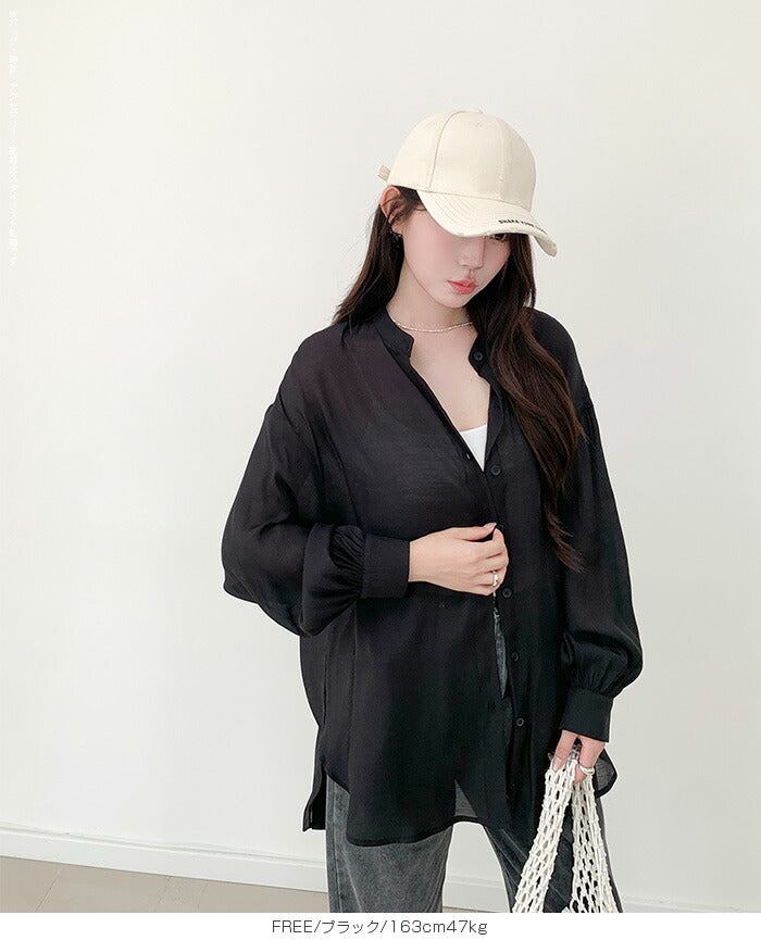 シアーハンドカラーシャツ