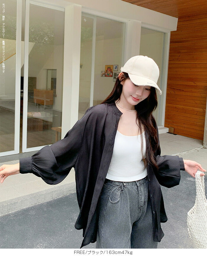 シアーハンドカラーシャツ