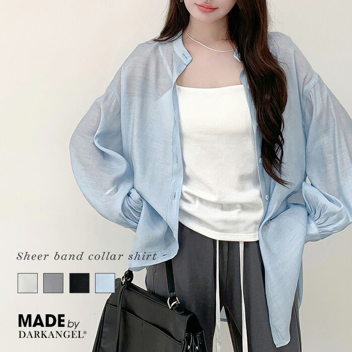 シアーハンドカラーシャツ